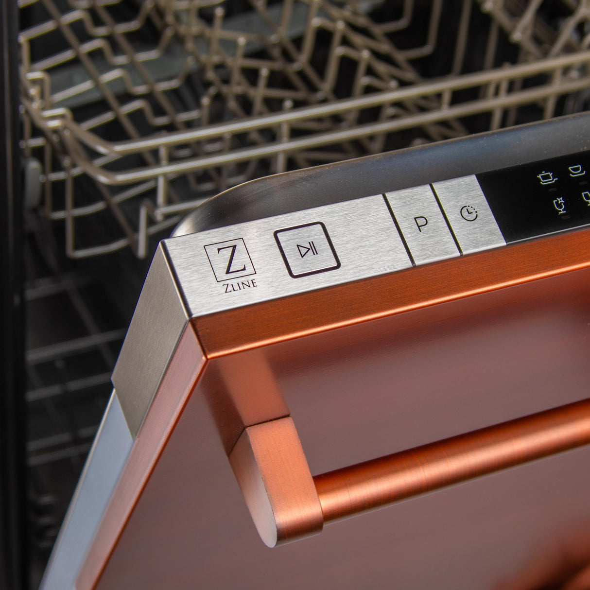 ZLINE 24 in. Top Control Dishwasher with Stainless Steel Tub and Traditional Style Handle, 52dBa (DW-24) [Color: Copper] - (DWCH24)