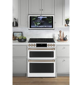 Caf(eback)(TM) 30" Smart Slide-In, Front-Control, Induction and Convection Double-Oven Range - (CHS950P4MW2)