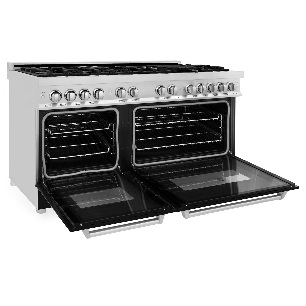 ZLINE 60 in. 7.4 cu. ft. Dual Fuel Range with Gas Stove and Electric Oven in Stainless Steel with Color Options (RA60) [Color: Black Matte] - (RABLM60)