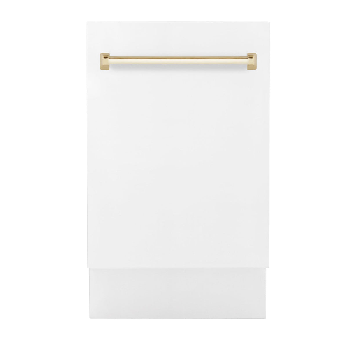 ZLINE Autograph Edition 18" Compact 3rd Rack Top Control Dishwasher in White Matte with Accent Handle, 51dBa (DWVZ-WM-18) [Color: Gold] - (DWVZWM18G)