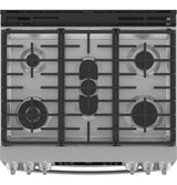 GE Profile(TM) 30" Smart Slide-In Front-Control Gas Double Oven Convection Fingerprint Resistant Range - (PGS960YPFS)