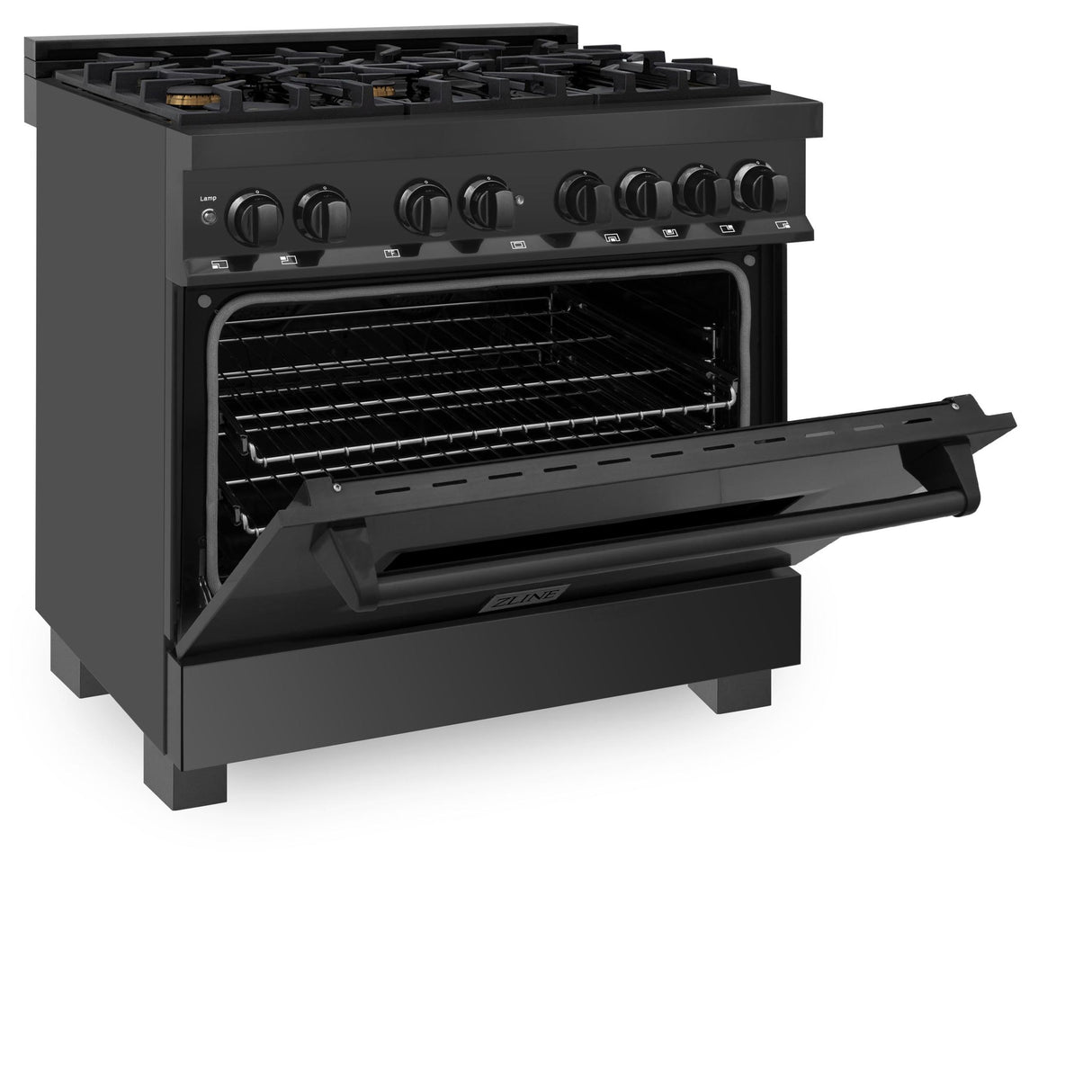 ZLINE 36 in. Black Stainless 4.6 cu.ft. 6 Gas Burner/Electric Oven Range (RAB-BR-36) - (RABBR36)