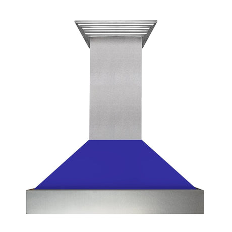 ZLINE Ducted DuraSnow Stainless Steel Range Hood with Blue Matte Shell (8654BM) - (8654BM30)