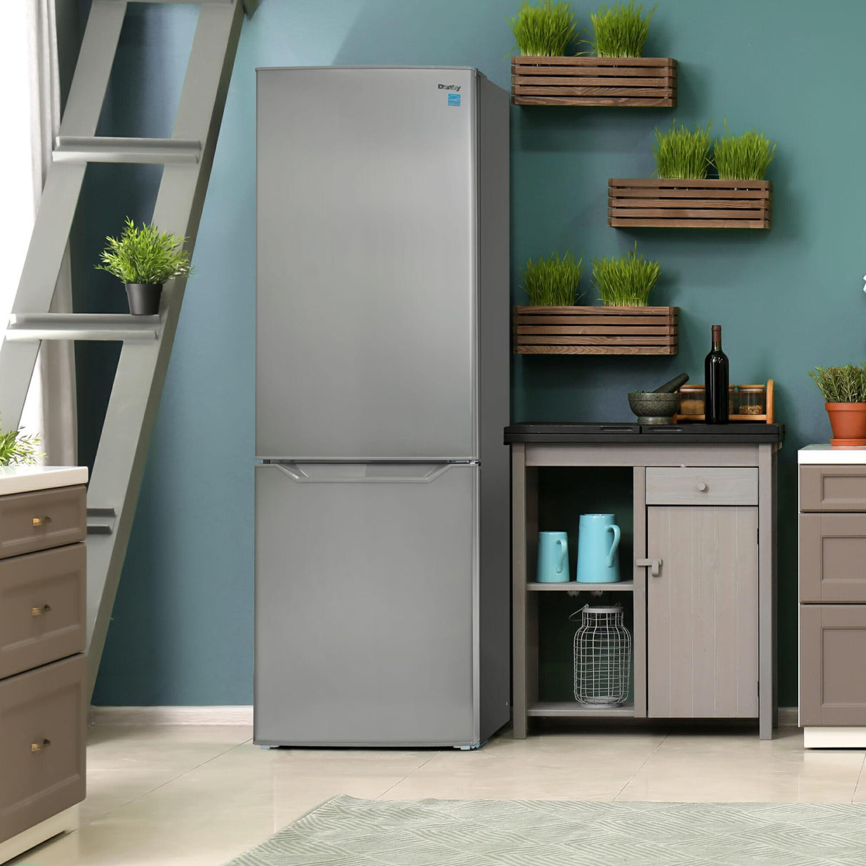 Danby 10.3 cu. ft. Bottom Mount Apartment Size Fridge in Stainless Steel - (DBMF100B1SLDB)