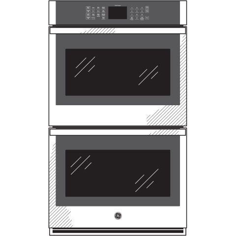 GE(R) 30" Smart Built-In Self-Clean Double Wall Oven with Never-Scrub Racks - (JTD3000DNWW)