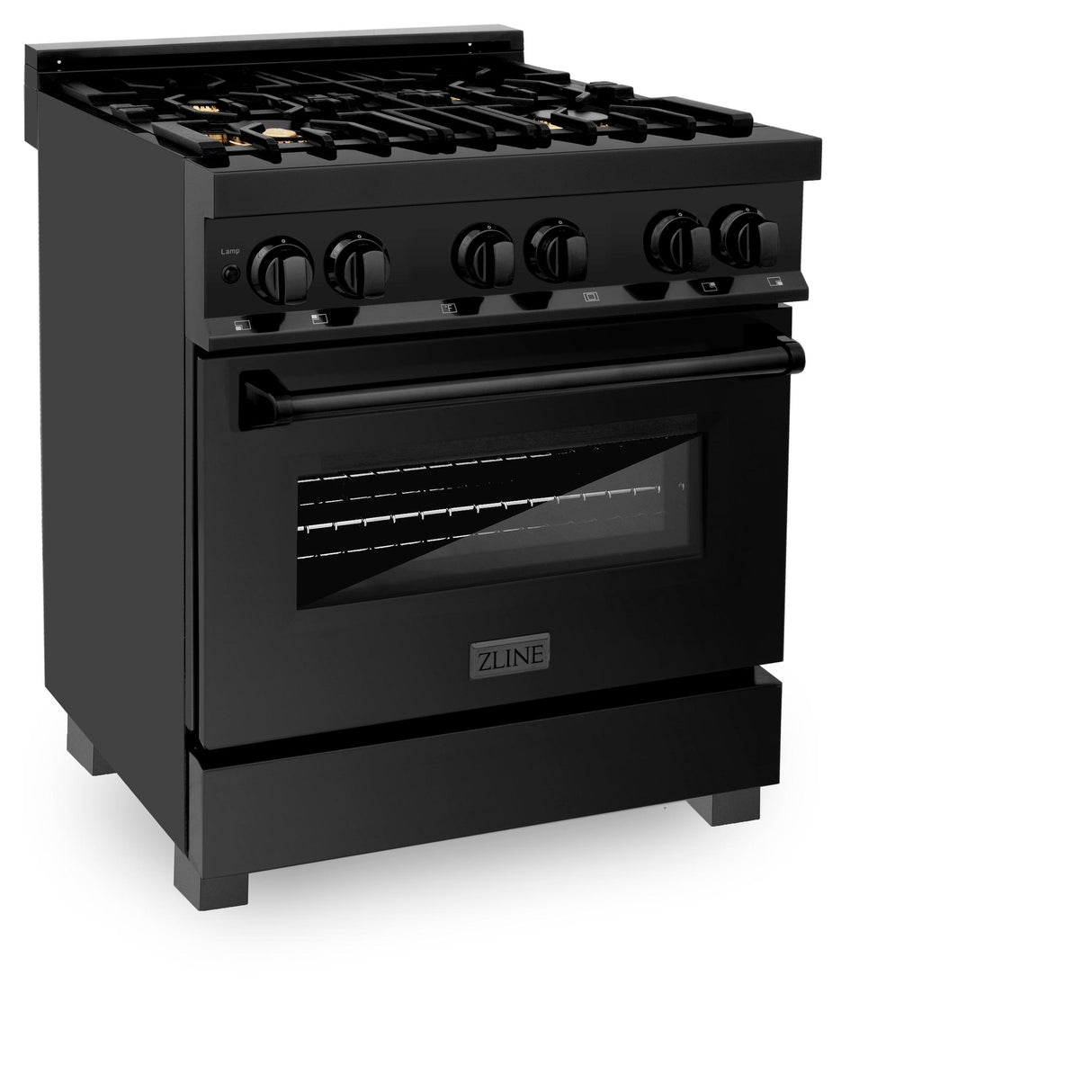 ZLINE 30 in. 4.0 cu. ft. Dual Fuel Range with Gas Stove and Electric Oven in Black Stainless Steel (RAB-BR-30) - (RABBR30)