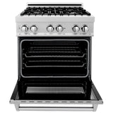 ZLINE 30 in. 4.0 cu. ft. Dual Fuel Range with Gas Stove and Electric Oven in All DuraSnow Stainless Steel with Color Door Options (RAS-SN-30) [Color: DuraSnow Stainless Steel] - (RASSN30)