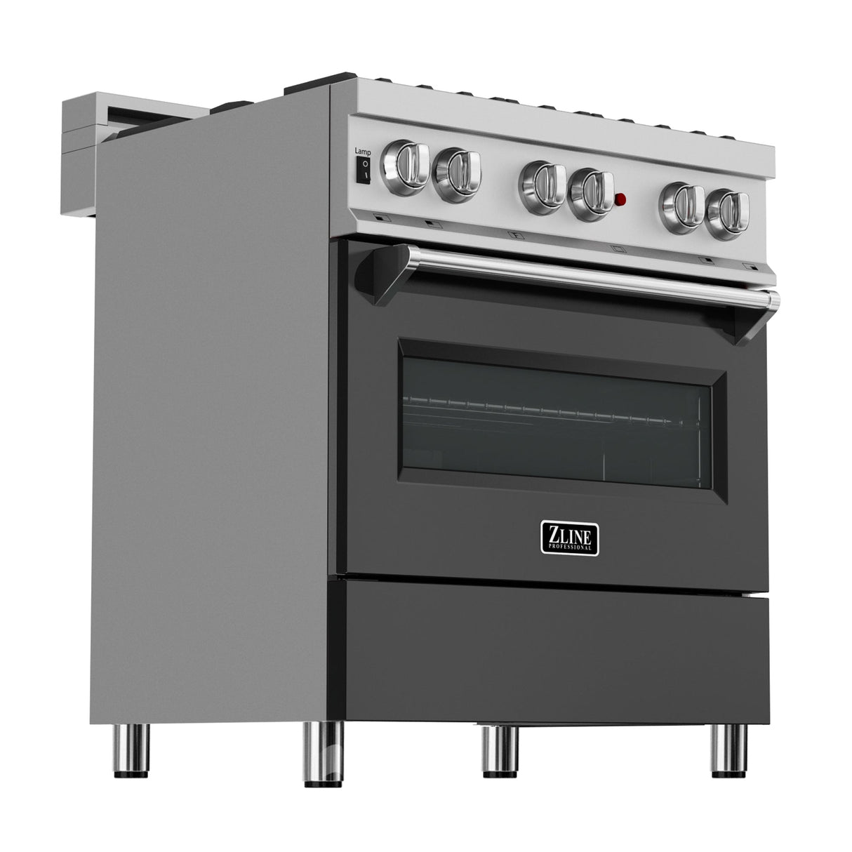 ZLINE 30 in. 4.0 cu. ft. Dual Fuel Range with Gas Stove and Electric Oven in All DuraSnow Stainless Steel with Color Door Options (RAS-SN-30) [Color: Black Matte] - (RASBLM30)