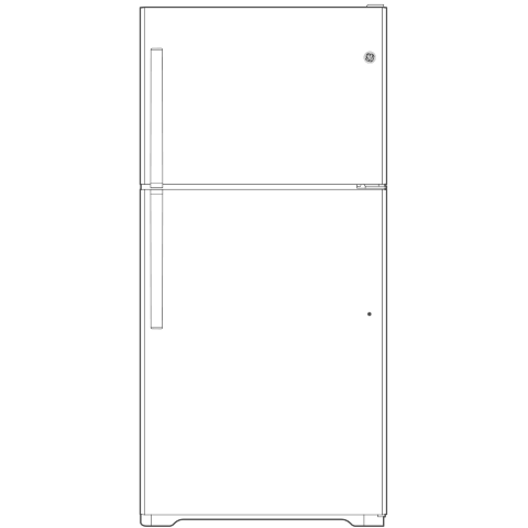 GE(R) ENERGY STAR(R) 16.6 Cu. Ft. Top-Freezer Refrigerator - (GTE17DTNRCC)