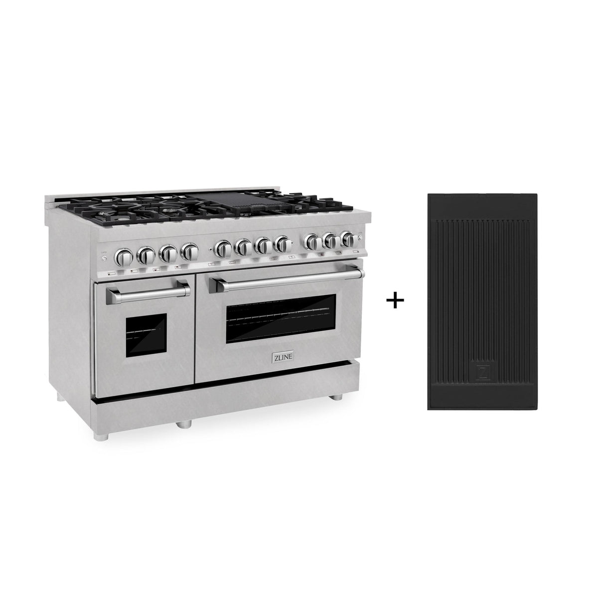 ZLINE 48 in. 6.0 cu. ft. Electric Oven and Gas Cooktop Dual Fuel Range with Griddle in Fingerprint Resistant Stainless (RAS-SN-GR-48) - (RASSNGR48)