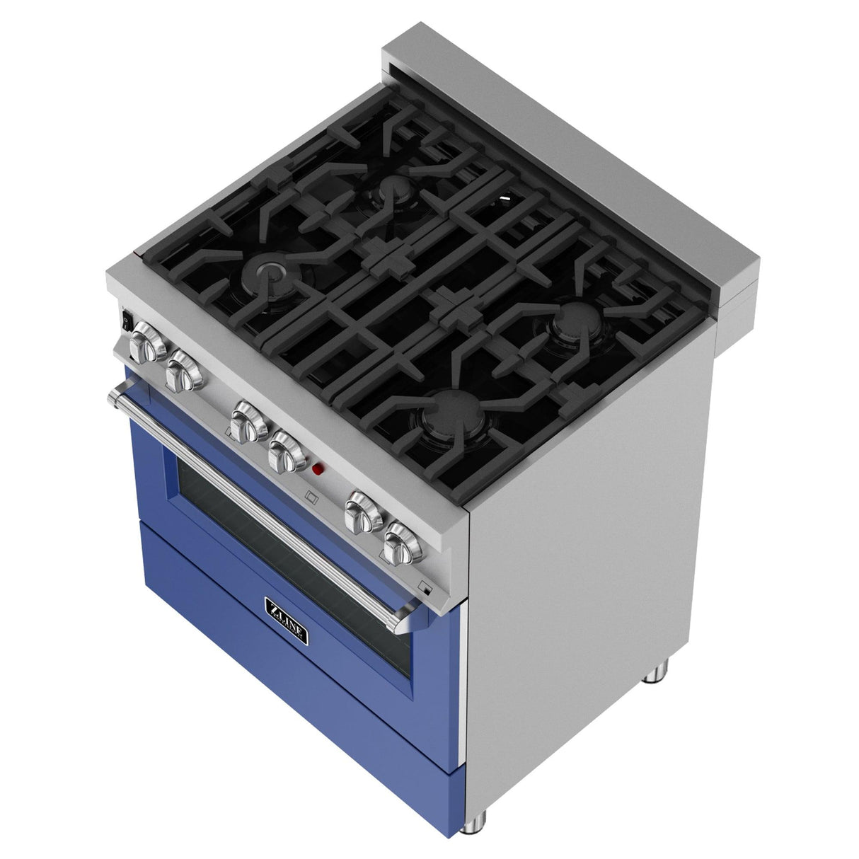 ZLINE 30 in. 4.0 cu. ft. Dual Fuel Range with Gas Stove and Electric Oven in All DuraSnow Stainless Steel with Color Door Options (RAS-SN-30) [Color: Blue Matte] - (RASBM30)