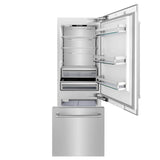 ZLINE 30" 16.1 cu. ft. Built-In 2-Door Bottom Freezer Refrigerator with Internal Water and Ice Dispenser in Stainless Steel (RBIV-304-30) - (RBIV30430)