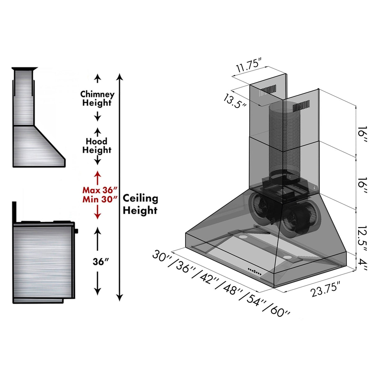 ZLINE Outdoor Wall Mount Range Hood in Outdoor Approved Stainless Steel (667-304) - (66730430)