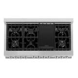 ZLINE 48 in. 6.0 cu. ft. Electric Oven and Gas Cooktop Dual Fuel Range with Griddle in Fingerprint Resistant Stainless (RAS-SN-GR-48) - (RASSNGR48)