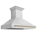 ZLINE 48 in. Autograph Edition Stainless Steel Range Hood with Stainless Steel Shell and Accented Handle (8654STZ-48) [Color: Champagne Bronze] - (8654STZ48CB)