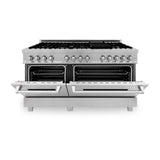 ZLINE 60 in. 7.4 cu. ft. Dual Fuel Range with Gas Stove and Electric Oven in DuraSnow Stainless Steel and Colored Door Options (RAS-60) [Color: DuraSnow Stainless Steel] - (RASSN60)