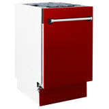 ZLINE 18" Tallac Series 3rd Rack Top Control Dishwasher with Traditional Handle, 51dBa [Color: Red Gloss] - (DWVRG18)