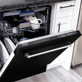 ZLINE 24" Tallac Series 3rd Rack Dishwasher with Traditional Handle, 51dBa (DWV-24) [Color: Black Matte] - (DWVBLM24)