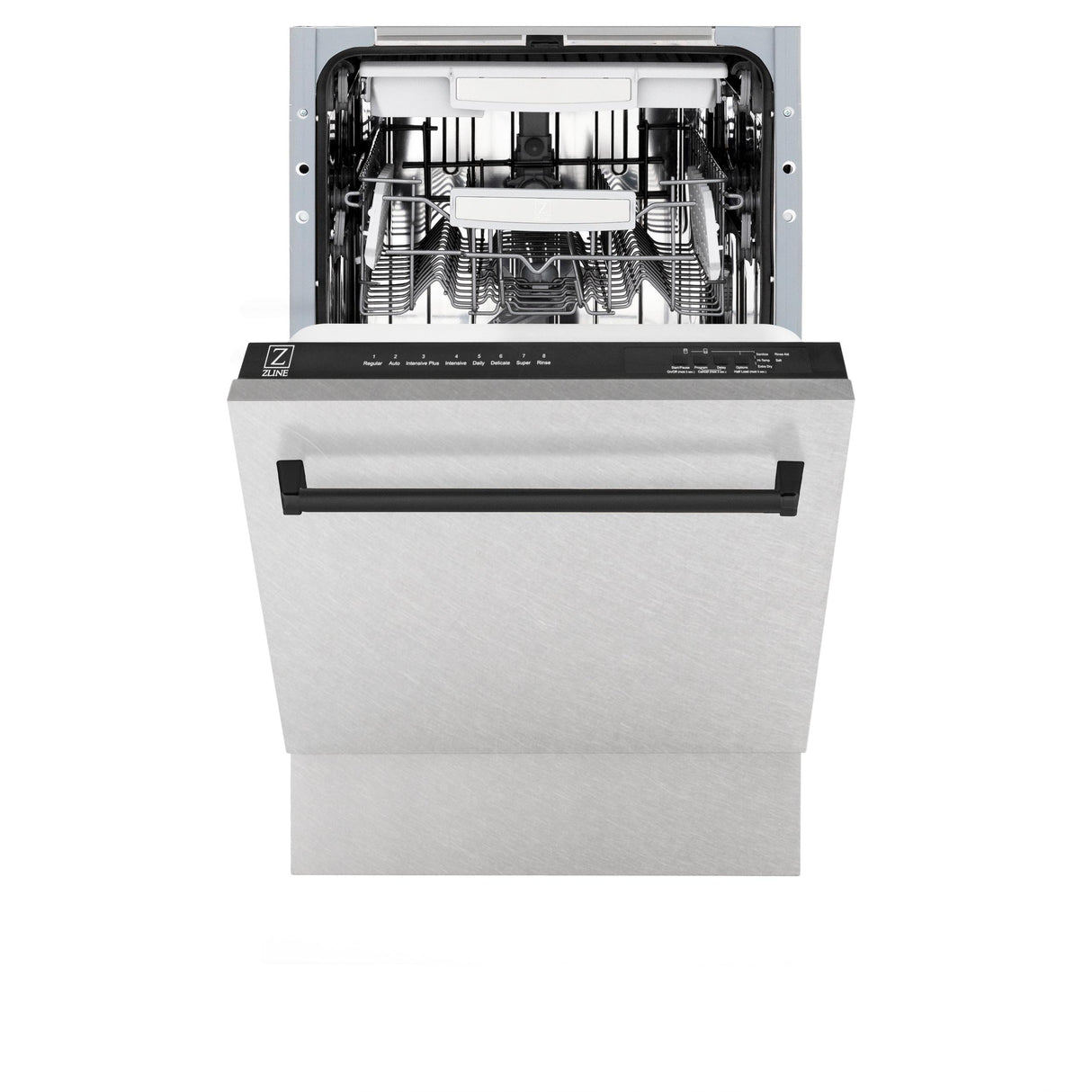 ZLINE Autograph Edition 18" Compact 3rd Rack Top Control Dishwasher in DuraSnow Stainless Steel with Accent Handle, 51dBa (DWVZ-SN-18) [Color: Matte Black] - (DWVZSN18MB)