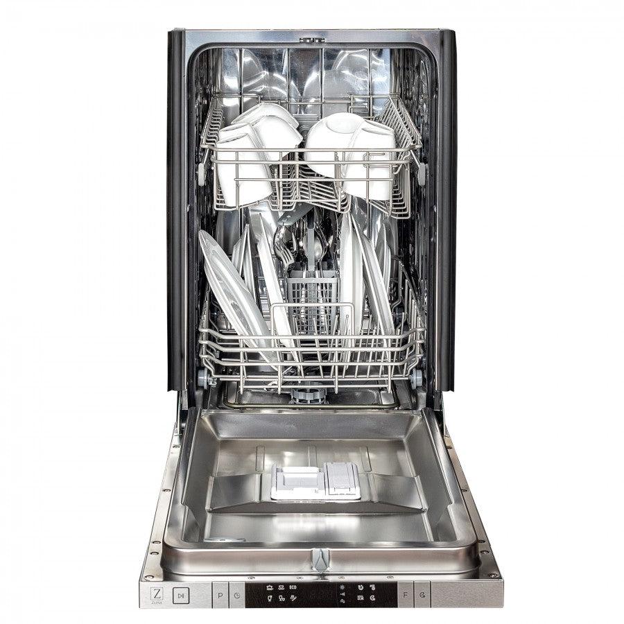 ZLINE 18 in. Compact Top Control Dishwasher with Stainless Steel Tub and Modern Style Handle, 52 dBa (DW-18) [Color: Stainless Steel] - (DW30418)