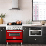 ZLINE 30 in. Dual Fuel Range with Gas Stove and Electric Oven in Stainless Steel (RA30) [Color: Blue Matte] - (RABM30)