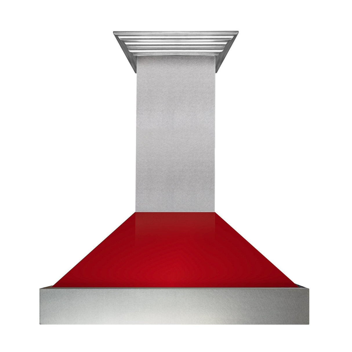 ZLINE Ducted DuraSnow Stainless Steel Range Hood with Red Gloss Shell (8654RG) - (8654RG30)