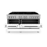 ZLINE 60 in. 7.4 cu. ft. Dual Fuel Range with Gas Stove and Electric Oven in DuraSnow Stainless Steel and Colored Door Options (RAS-60) [Color: DuraSnow Stainless Steel with Blue Matte Door] - (RASBM60)