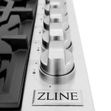 ZLINE 36" Gas Cooktop with 6 Gas Brass Burners and Black Porcelain Top (RC-BR-36-PBT) - (RCBR36PBT)