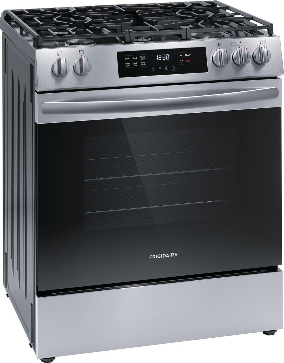 Frigidaire 30" Front Control Gas Range with Quick Boil - (FCFG3062AS)