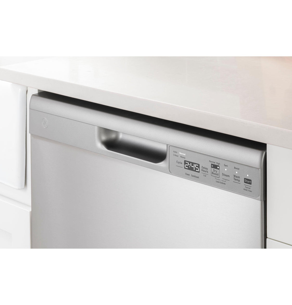 GE(R) ENERGY STAR(R) Front Control with Plastic Interior Dishwasher with Sanitize Cycle & Dry Boost - (GDF550PGRWW)