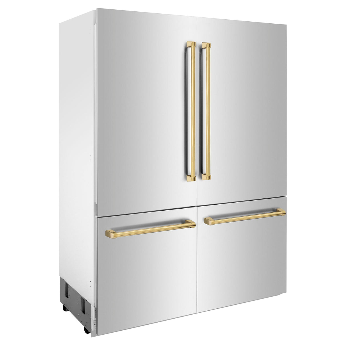 ZLINE 60" Autograph Edition 32.2 cu. ft. Built-in 4-Door French Door Refrigerator with Internal Water and Ice Dispenser in Stainless Steel with Polished Gold Accents (RBIVZ-304-60-G) - (RBIVZ30460G)