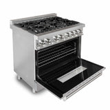 ZLINE 36 in. Dual Fuel Range with Gas Stove and Electric Oven in Stainless Steel (RA36) [Color: DuraSnow Stainless Steel] - (RASN36)