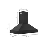 ZLINE Black Stainless Steel Wall Mount Range Hood (BS655N) - (BS655N48)