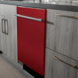 ZLINE 24 in. Top Control Dishwasher with Stainless Steel Tub and Modern Style Handle, 52dBa (DW-24) [Color: Red Gloss] - (DWRGH24)