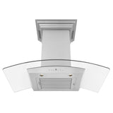 ZLINE Wall Mount Range Hood in Stainless Steel with Built-in ZLINE CrownSound Bluetooth Speakers (KZCRN-BT) - (KZCRNBT36)