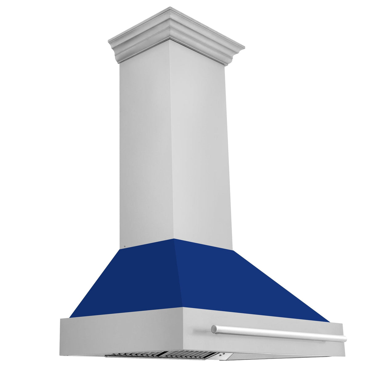 ZLINE 36 in. Stainless Steel Range Hood with Stainless Steel Handle (8654STX-36) [Color: Blue Gloss] - (8654STXBG36)