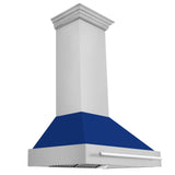 ZLINE 36 in. Stainless Steel Range Hood with Stainless Steel Handle (8654STX-36) [Color: Blue Matte] - (8654STXBM36)