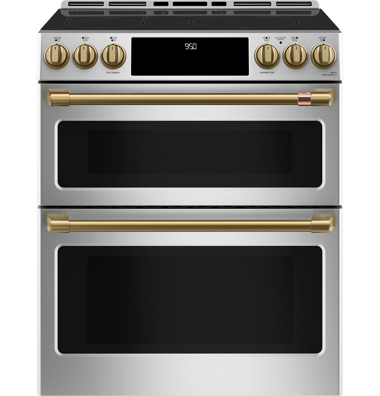 Caf(eback)(TM) 30" Smart Slide-In, Front-Control, Induction and Convection Double-Oven Range - (CHS950P2MS1)