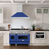 ZLINE 48 in. DuraSnow Stainless Steel Range Hood with Colored Shell Options (8654SNX-48) [Color: Blue Matte] - (8654SNXBM48)