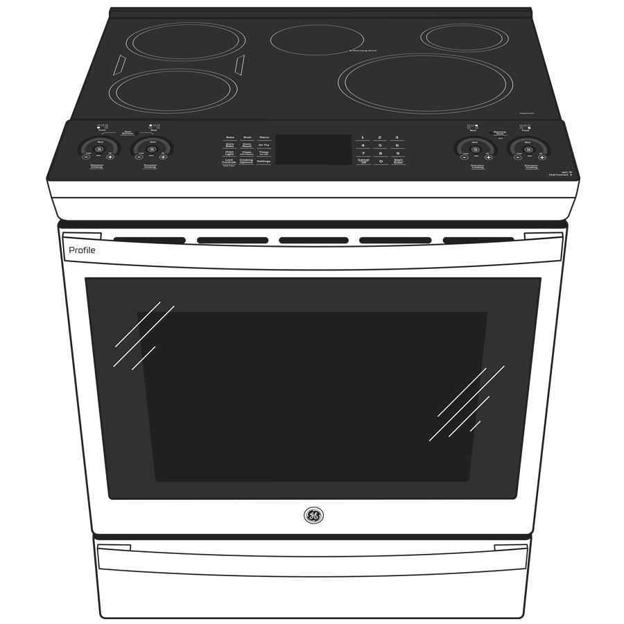 GE Profile(TM) 30" Smart Slide-In Fingerprint Resistant Front-Control Induction and Convection Range with No Preheat Air Fry - (PHS930YPFS)