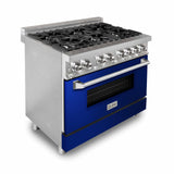 ZLINE 36 in. Dual Fuel Range with Gas Stove and Electric Oven in Stainless Steel (RA36) [Color: Black Matte] - (RABLM36)