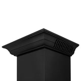 ZLINE Ducted Vent Wall Mount Range Hood in Black Stainless Steel with Built-in ZLINE CrownSound Bluetooth Speakers (BSKBNCRN-BT) - (BSKBNCRNBT42)