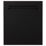 ZLINE 24" Tallac Series 3rd Rack Dishwasher with Traditional Handle, 51dBa (DWV-24) [Color: Black Stainless Steel] - (DWVBS24)