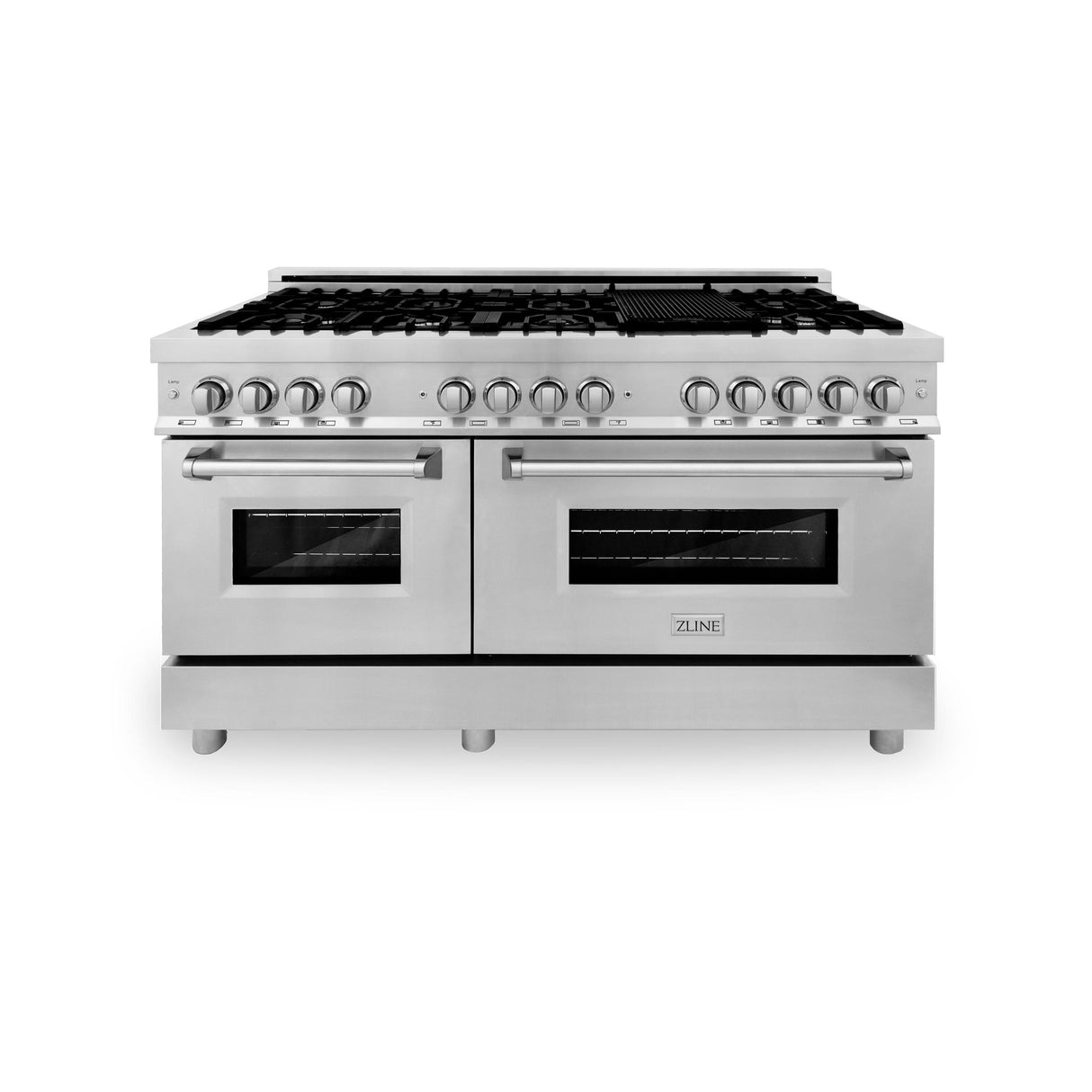 ZLINE 60 in. 7.4 cu. ft. Dual Fuel Range with Gas Stove and Electric Oven in Stainless Steel with Color Options (RA60) [Color: Stainless Steel] - (RA60)