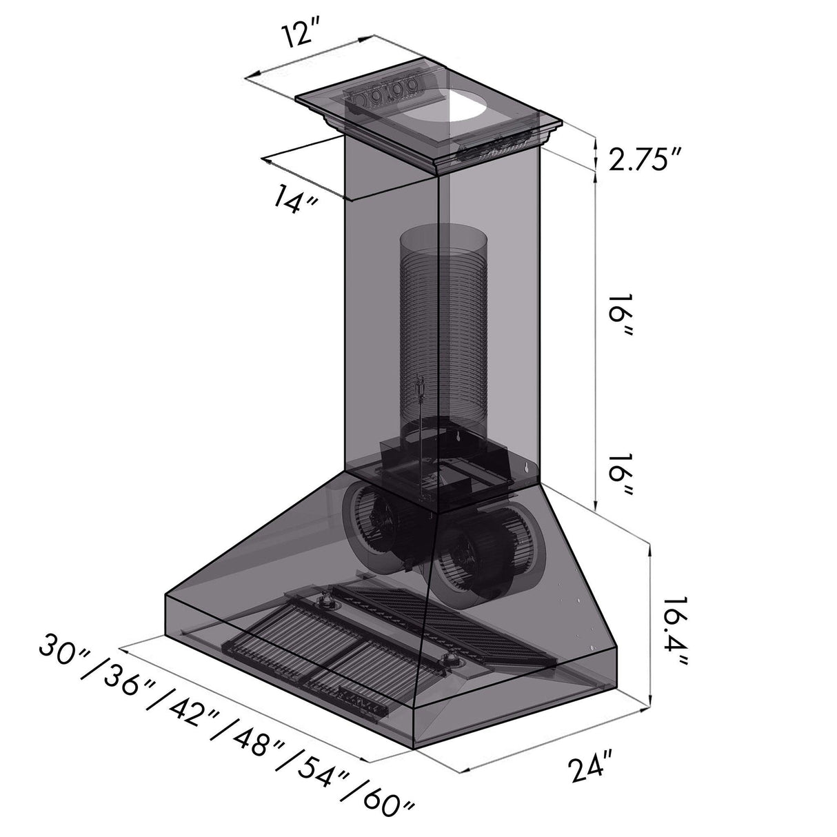 ZLINE Ducted Vent Wall Mount Range Hood in Stainless Steel with Built-in ZLINE CrownSound Bluetooth Speakers (667CRN-BT) - (667CRNBT36)