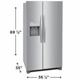 Frigidaire 25.6 Cu. Ft. 36" Standard Depth Side by Side Refrigerator - (FRSS2623AS)