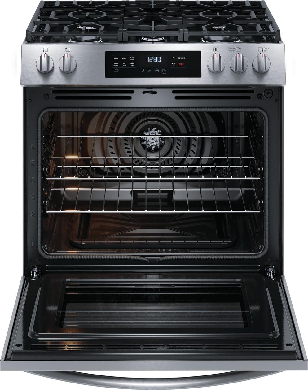 Frigidaire 30" Front Control Gas Range with Convection Bake - (FCFG3083AS)