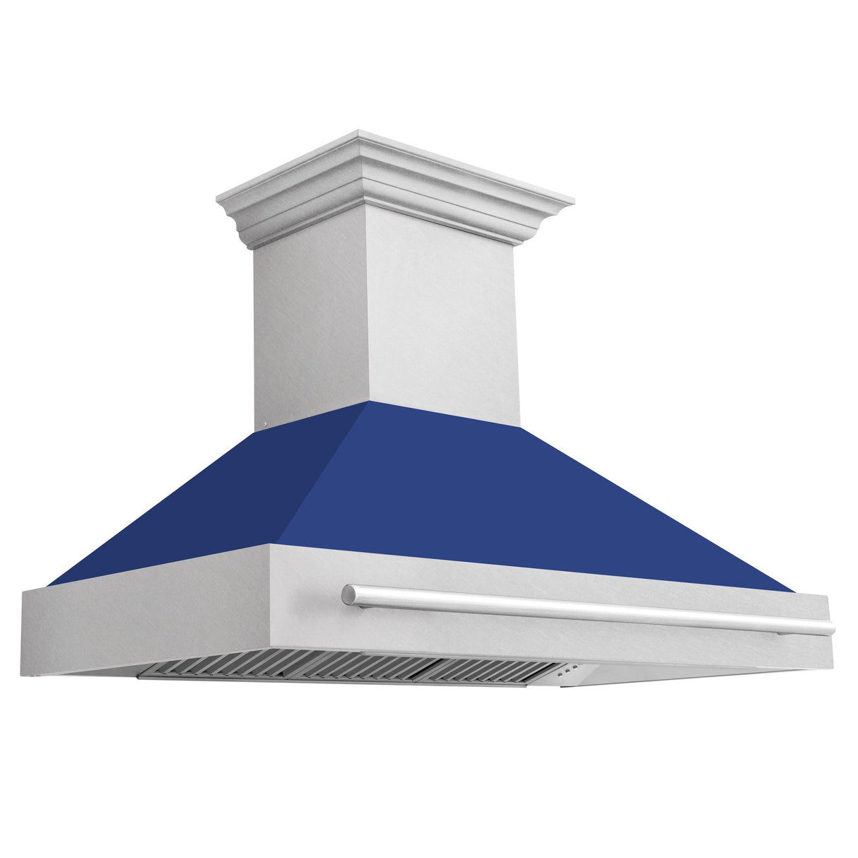 ZLINE 48 in. DuraSnow Stainless Steel Range Hood with Colored Shell Options (8654SNX-48) [Color: Blue Matte] - (8654SNXBM48)