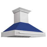 ZLINE 48 in. DuraSnow Stainless Steel Range Hood with Colored Shell Options (8654SNX-48) [Color: Blue Matte] - (8654SNXBM48)