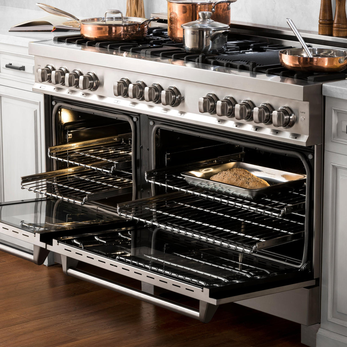 ZLINE 60 in. 7.4 cu. ft. Dual Fuel Range with Gas Stove and Electric Oven in Stainless Steel with Color Options (RA60) [Color: Stainless Steel] - (RA60)